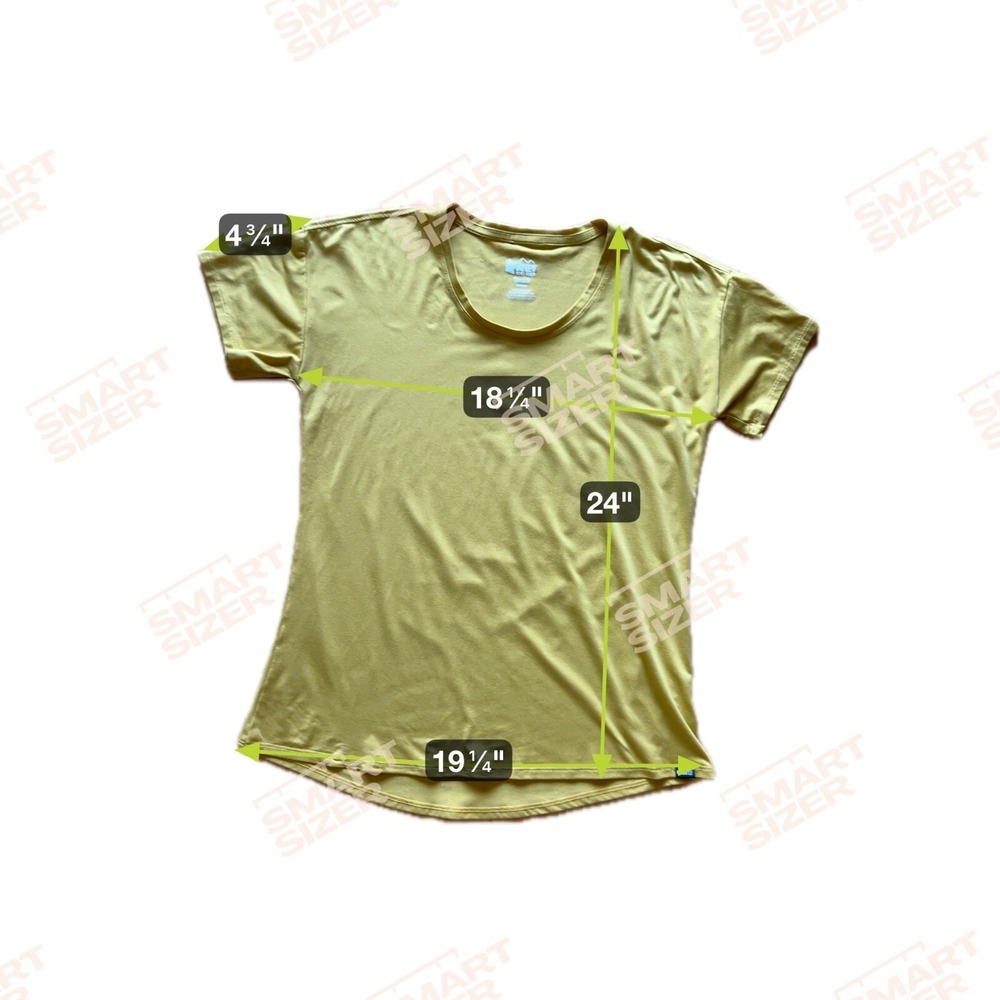 REI Coop Women's Stretch T Shirt Yellow Scoop Neck Gorpcore Outdoor Hiking Sz S - Picture 6 of 6